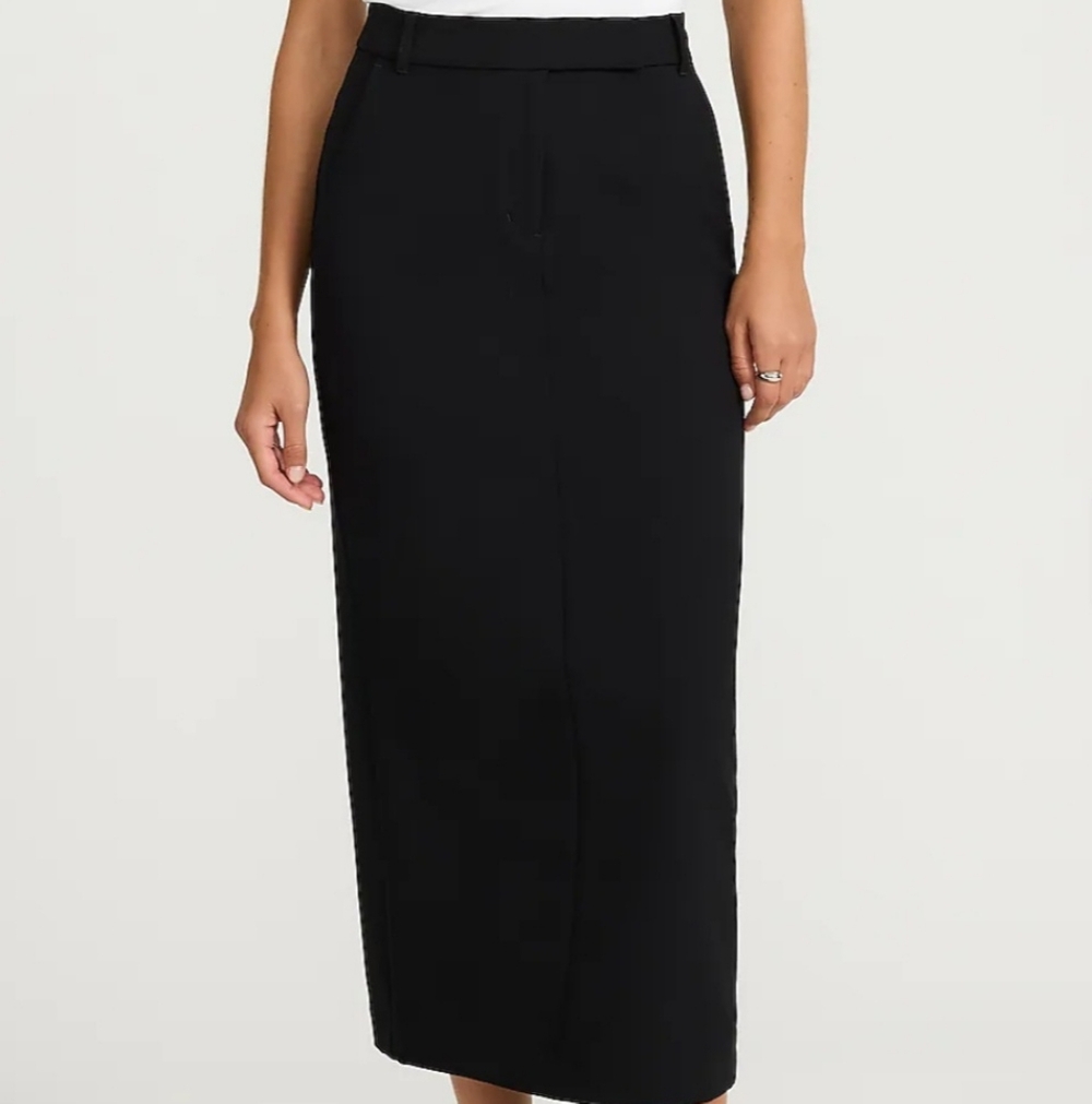 Vintage Black High-Waist Maxi Skirt